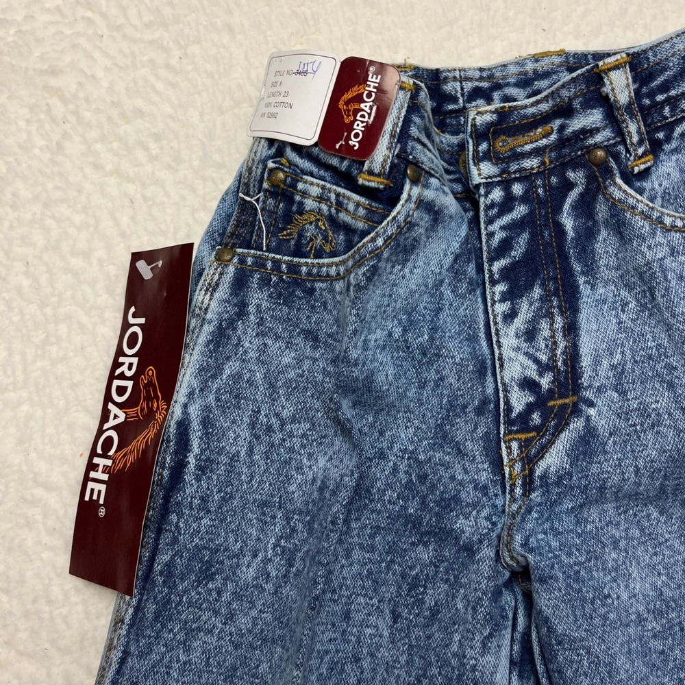 Jordache Jeans Girls Size 6 Blue Acid Wash Vintage NWT High Rise Cotton